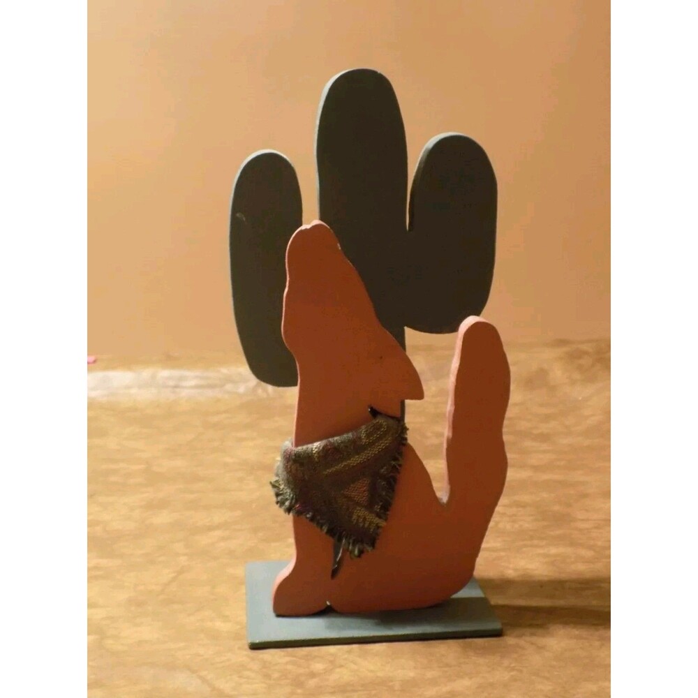 Aztec Wolf/Cactus Wooden Napkin Holder